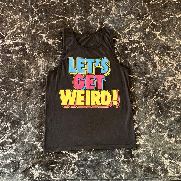 Other - Mens Black “Let’s Get Weird” Graphic Tank